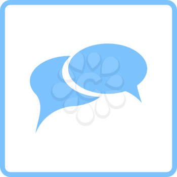 Chat Icon. Blue Frame Design. Vector Illustration.
