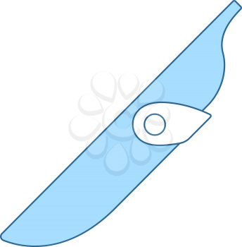 Knife Scabbard Icon. Thin Line With Blue Fill Design. Vector Illustration.