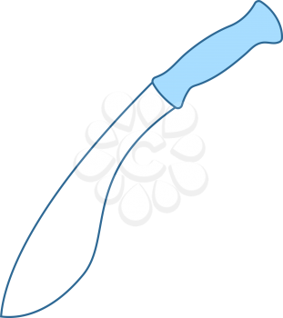 Machete Icon. Thin Line With Blue Fill Design. Vector Illustration.