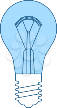 Electric Bulb Icon. Thin Line With Blue Fill Design. Vector Illustration.