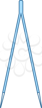 Electric Tweezers Icon. Thin Line With Blue Fill Design. Vector Illustration.