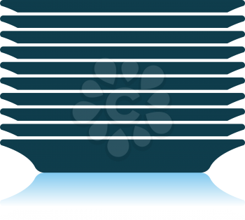 Plate Stack Icon. Shadow Reflection Design. Vector Illustration.