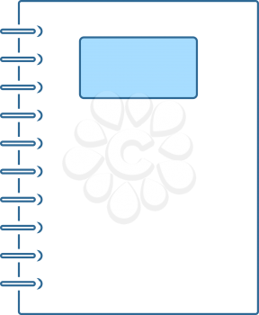 Exercise Book With Pen Icon. Thin Line With Blue Fill Design. Vector Illustration.
