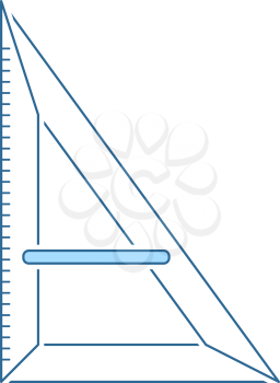 Triangle Icon. Thin Line With Blue Fill Design. Vector Illustration.