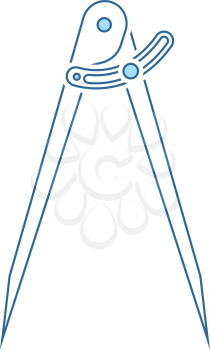 Compasses Icon. Thin Line With Blue Fill Design. Vector Illustration.