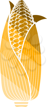 Corn Icon. Flat Color Ladder Design. Vector Illustration.