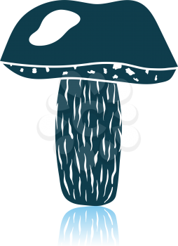 Mushroom Icon. Shadow Reflection Design. Vector Illustration.