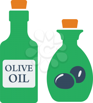 Bottle Of Olive Oil Icon. Flat Color Design. Vector Illustration.