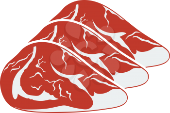 Raw Meat Steak Icon. Flat Color Design. Vector Illustration.