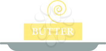 Butter Icon. Flat Color Design. Vector Illustration.