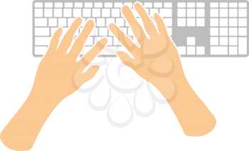 Typing Icon. Flat Color Design. Vector Illustration.