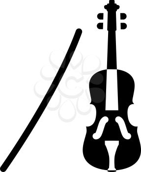 Violin Icon. Black Stencil Design. Vector Illustration.