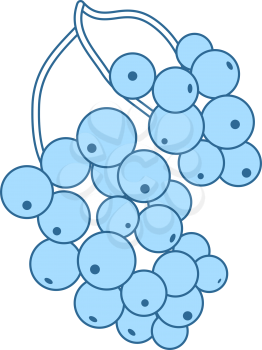 Icon Of Black Currant. Thin Line With Blue Fill Design. Vector Illustration.