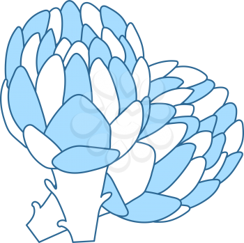 Artichoke Icon. Thin Line With Blue Fill Design. Vector Illustration.