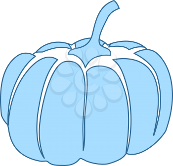 Pumpkin Icon. Thin Line With Blue Fill Design. Vector Illustration.