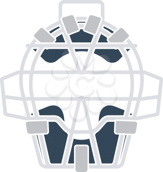 Baseball Face Protector Icon. Flat Color Design. Vector Illustration.