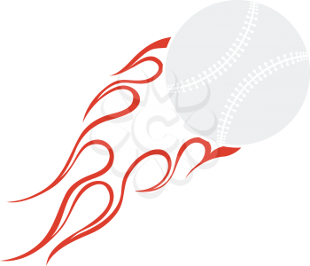 Baseball Fire Ball Icon. Flat Color Design. Vector Illustration.