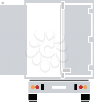 Truck Trailer Rear View Icon. Flat Color Design. Vector Illustration.