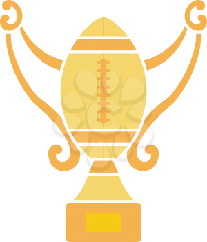 American Football Trophy Cup Icon. Flat Color Design. Vector Illustration.