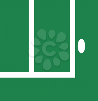 Tennis Replay Ball Out Icon. Flat Color Design. Vector Illustration.