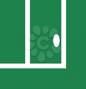 Tennis Replay Ball In Icon. Flat Color Design. Vector Illustration.