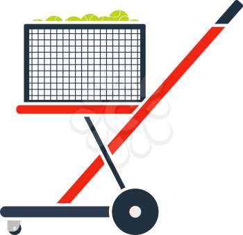 Tennis Cart Ball Icon. Flat Color Design. Vector Illustration.