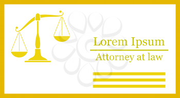 Lawyer Business Card Icon. Flat Color Design. Vector Illustration.