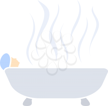 Woman Lying In Bathtub Icon. Flat Color Design. Vector Illustration.