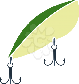 Icon Of Fishing Spoon. Flat Color Design. Vector Illustration.