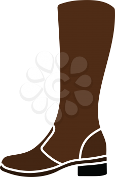 Autumn Woman Boot Icon. Flat Color Design. Vector Illustration.