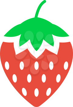 Strawberry Icon. Flat Color Design. Vector Illustration.