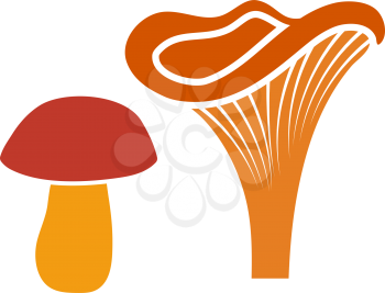 Mushroom Icon. Flat Color Design. Vector Illustration.