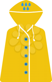 Icon Of Raincoat. Flat Color Design. Vector Illustration.