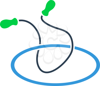 Icon Of Jump Rope And Hoop. Flat Color Design. Vector Illustration.