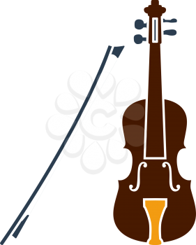 Violin Icon. Flat Color Design. Vector Illustration.