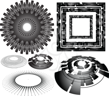 Royalty Free Clipart Image of a Collage of Graphics