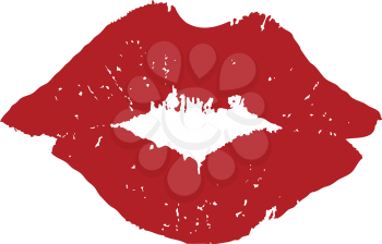 Royalty Free Clipart Image of a Lipstick Print