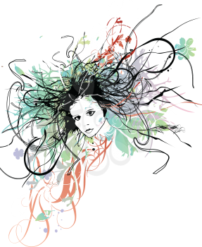 Royalty Free Clipart Image of an Abstract Woman