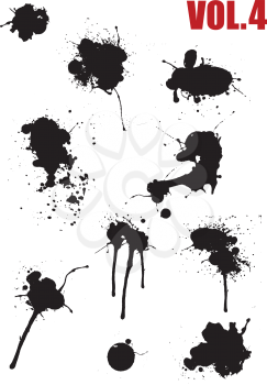 Royalty Free Clipart Image of  Ink Splashes