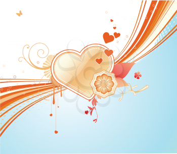 Royalty Free Clipart Image of a Heart Shaped Background