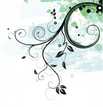 Royalty Free Clipart Image of a Floral Design