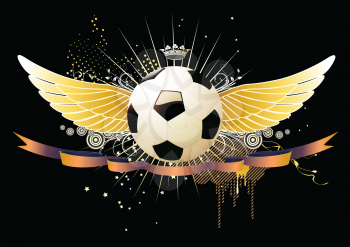 Royalty Free Clipart Image of a Soccer Ball Emblem