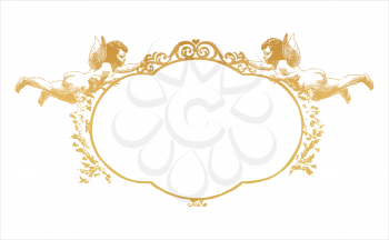 Royalty Free Clipart Image of a Frame With Cherubs