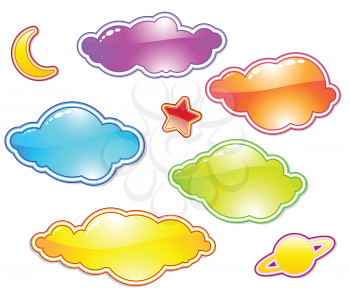 Royalty Free Clipart Image of Cloud Stickers