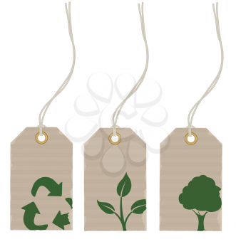 Royalty Free Clipart Image of a Set of Eco Price Tags