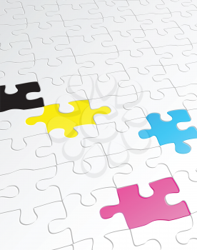 Royalty Free Clipart Image of a Jigsaw Puzzle Background