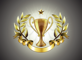 Royalty Free Clipart Image of a Golden Trophy