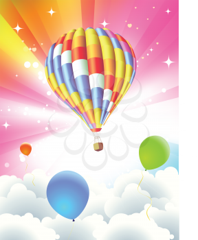 Royalty Free Clipart Image of Hot Air Balloon