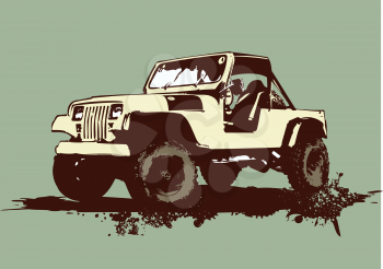 Royalty Free Clipart Image of a Military Vehicle