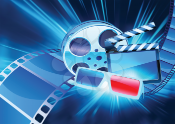 Royalty Free Clipart Image of a Cinema Background